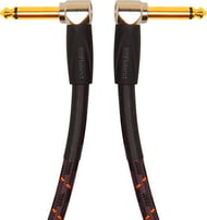 Roland Gold Series Instrument Cables, Angled Angled 1 Foot, 1/4 inch jack, Gold Series